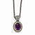 14K Yellow Gold and Silver Antiqued Amethyst Necklace