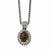 14K Yellow Gold and Silver Antiqued Smokey Quartz Necklace
