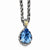 14K Yellow Gold and Silver Blue Topaz Necklace