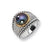 Sterling Silver/14k Yellow Gold Diamond and 11mm Black FW Cultured Pearl Ring