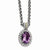 14K Yellow Gold and Silver Antiqued Amethyst Necklace