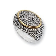 Sterling Silver/14k Yellow Gold Diamond Ring