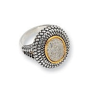 Sterling Silver/14k Yellow Gold Diamond Ring