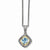 14K Yellow Gold and Silver Sky Blue Topaz Necklace