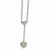 14K Yellow Gold and Silver , Diamond-Hearts Drop Necklace