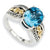 Sterling Silver w/14k Yellow Gold Swiss Blue Topaz Ring