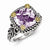 Sterling Silver w/14k Yellow Gold Pink Amethyst Ring