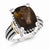 Sterling Silver w/14k Yellow Gold Smokey Quartz & Diamond Ring