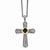 14K Yellow Gold Garnet Cross Necklace