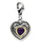 Amore La Vita Sterling Silver W/14k Gold Amethyst Antiqued Charm hide-image