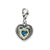 Blue Topaz Antiqued Charm in Sterling Silver W/14k Gold