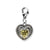 Lemon Quartz Antiqued Charm in Sterling Silver W/14k Gold