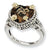 Sterling Silver w/14k Yellow Gold 5.24Smokey Quartz Ring