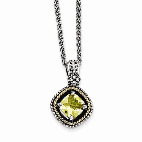 14K Yellow Gold Lemon Quartz Necklace