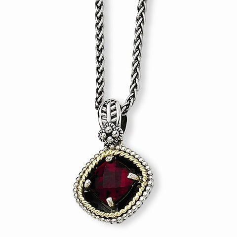 14K Yellow Gold Garnet Necklace