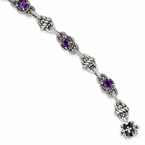 Sterling Silver Amethyst Bracelet