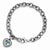 Sterling Silver with 14K Yellow Gold Swiss Blue Topaz Heart Bracelet