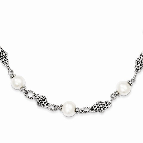 Sterling Silver Freshwater Cultured Pearl Necklace