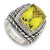 Sterling Silver w/14k Yellow Gold Lemon Quartz & . Diamond Ring