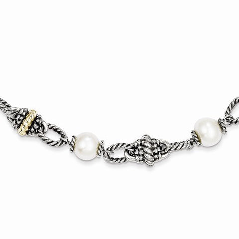 14K Yellow Gold Freshwater Cultured Pearl Necklace