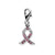 Awareness Pink Tourmaline Charm in Sterling Silver