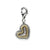 Ant. Diamond Heart Charm in Sterling Silver W/14k Gold