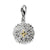 3-D Diamond Filigree Charm in Sterling Silver W/14k Gold
