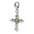 Amore La Vita Sterling Silver W/14k Gold 3-D Antiqued Cross Charm hide-image