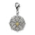 3-D Diamond Filigree Charm in Sterling Silver W/14k Gold