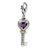 Amore La Vita Sterling Silver W/14k Gold Amethyst Antiqued Key Charm hide-image