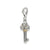 Diamond Antique Key Charm in Sterling Silver W/14k Gold