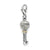 Amore La Vita Sterling Silver W/14k Gold Diamond Antiqued Key Charm hide-image