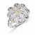 Sterling Silver w/14k Yellow Gold Diamond Vintage Ring