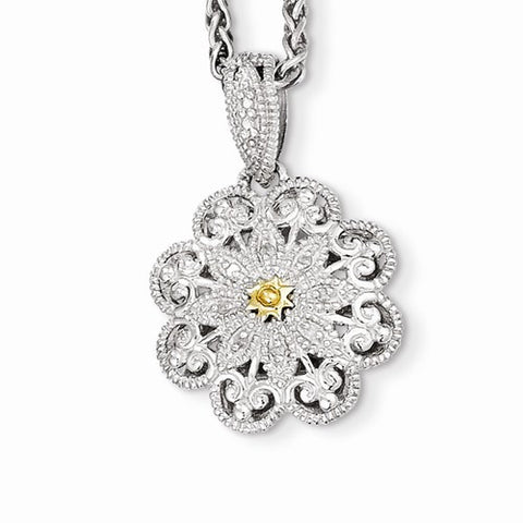 14K Yellow Gold Diamond Vintage Necklace