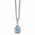14K Yellow Gold and Silver Swiss Blue Topaz Necklace