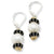 Sterling Silver w/14k Yellow Gold 9.5mm FW Cult Pearl Enameled Bead Earrings