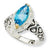 Sterling Silver w/14k Yellow Gold Swiss Blue Topaz & Diamond Ring