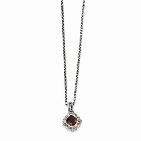 14K Yellow Gold Garnet Necklace