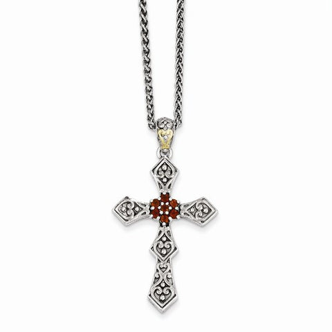 14K Yellow Gold Garnet Necklace
