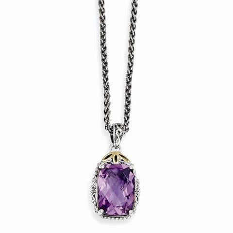 14K Yellow Gold Amethyst Necklace