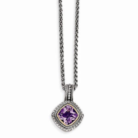 14K Yellow Gold Amethyst Necklace