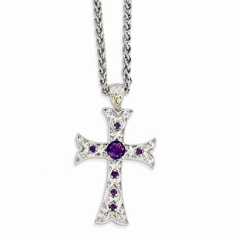 14K Yellow Gold Amethyst Necklace