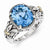 Sterling Silver w/14k Yellow Gold Blue Topaz Ring