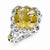 Sterling Silver w/14k Yellow Gold Whiskey Quartz Ring