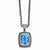 14K Yellow Gold and Silver Swiss Blue Topaz Necklace