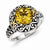 Sterling Silver w/14k Yellow Gold Citrine Ring