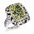 Sterling Silver w/14k Yellow Gold Diamond & Gemstone Ring