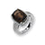 Sterling Silver Diamond and Smokey Quartz Ring