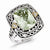 Sterling Silver w/14k Yellow Gold Diamond & Green Quartz Ring