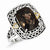 Sterling Silver w/14k Yellow Gold Diamond & Smokey Quartz Ring